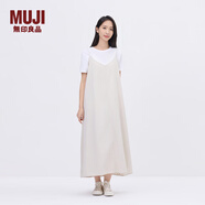 MUJI IDEE 女式 平紋 吊帶連衣裙 女裝裙子 25年夏季 連身裙 GA43CC5S 淺灰色 （背面） L （165/88A）