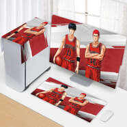 語(yǔ)森憶電腦罩防塵罩臺式電腦蒙布液晶顯示器鍵盤(pán)主機套屏幕蓋布防塵 N719灌籃高手（三件套） 26英寸