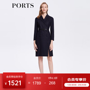 PORTS寶姿女裝長(cháng)袖OL風(fēng)職場(chǎng)收腰連衣裙ALN9D030JCF036 丈青 XL (10)