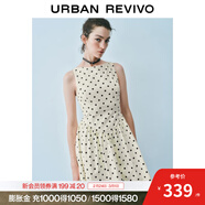 UR秋季新款女裝法式波點(diǎn)蝴蝶結裝飾無(wú)袖連衣裙UWG750189 米白印花 XS
