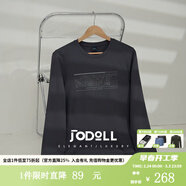 JODOLL喬頓【四面彈】長(cháng)袖T恤男百搭純色圓領(lǐng)春季舒適莫代爾膠印衛衣 深藍色 S 46