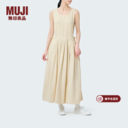 MUJIIDEE 女式 人字紋 連體裙 連衣裙裙子夏季長(cháng)裙無(wú)袖GAD61C4S 淺米色 均 碼 165/88A