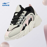 鴻星爾克（ERKE）2026春新款老爹鞋女復古運動(dòng)休閑鞋百搭輕便跑步鞋網(wǎng)面軟底面包鞋 女款正黑/白露灰網(wǎng)面【升級款】 37 (235mm)