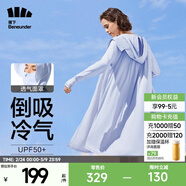 蕉下（beneunder）防曬衣女防紫外線(xiàn)夏季薄款防曬服女士披肩服短外套 純凈藍/升級長(cháng)款