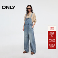 ONLY2025秋季新款復古寬松高腰直筒長(cháng)褲牛仔背帶褲牛仔褲女|12517M001 J33 350水洗牛仔藍 L L標準褲長(cháng)