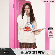 拉拉波波哆啦A夢(mèng)新款設計感減齡薄衛衣女圓領(lǐng)寬松顯瘦高級上衣ABCD-WSTS18 米白 M