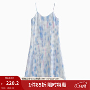茵曼（INMAN）波西米亞吊帶油畫(huà)連衣裙女2026夏季新款度假裙子 藍色 L