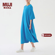MUJIIDEE 女式 棉天竺  A字型連衣裙 GAC63C3S 短袖 長(cháng)裙多巴胺 天藍色 均碼