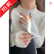 小紅書(shū)爆款灰色蕾絲下擺女襯衫搭配2025新款高底黑色上半高領(lǐng)毛衣 白色 S