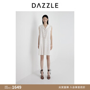 DAZZLE 地素連衣裙2025年夏季新款白色休閑橫條連衣裙 白色 S