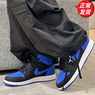 耐克（NIKE）Air Jordan 1 AJ1黑藍皇家藍 翻毛皮高幫防滑耐磨休閑運動(dòng)籃球鞋 DZ5485-042藍黑 45 (290mm)
