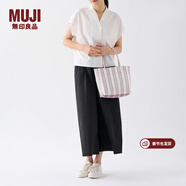 MUJI 手編包 環(huán)保材料 手提包菜籃子編織包 包包 度假沙灘包 2色煙熏粉色豎條紋/小 NONE