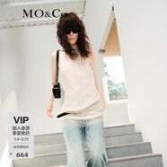 MO&Co.連衣裙兩件套全手工金線(xiàn)蕾絲珠片繡二醋酸緞光襯裙MBD3DRS007 駝杏色 XS /155