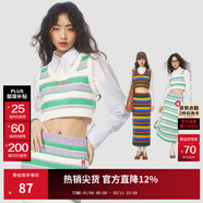 MLMR MY LIFE MY RULES新款秋裝一整套多巴胺穿搭裝針織條紋長(cháng)裙半身裙M23307001 紫鼠尾草 L （180)