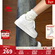 Kappa卡帕女鞋厚底板鞋女2026新款軟底休閑鞋子女百搭運動(dòng)小白鞋女 鷺羽白 38 (235mm)