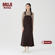 MUJI女式 燈芯絨 背帶裙中長(cháng)款連衣裙半身裙女秋款裙子美拉德BE10CC3A 深棕色 XL （165/74A）