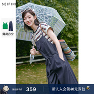 詩(shī)凡黎（‘S EIFINI）【明星同款】薄荷丹寧詩(shī)凡黎牛仔連體褲2024夏甜酷無(wú)袖背帶長(cháng)褲女 墨綠針織衫 S