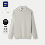 HLA海瀾之家長(cháng)袖針織衫男保暖氣質(zhì)假兩件毛衣冬季男