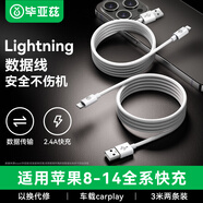 畢亞茲適用于【2條裝】蘋(píng)果數據線(xiàn)iPhone14ProMax/13/12/8plus/iPadair手機平板USB快充線(xiàn)車(chē)載充電線(xiàn)3米 