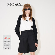 MO&Co.MC刺繡棉質(zhì)寬松T恤美式復古打底衫情侶裝t恤純棉T恤摩安珂 本白色-第1批 M 165