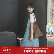 茵曼（INMAN）天絲涼感漢麻抗菌牛仔連衣裙兩件套裝2026夏女裝休閑背帶長(cháng)裙子 牛仔藍 S