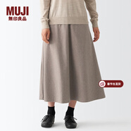 MUJI MUJI  女式 彈力 起毛 喇叭裙 半身長(cháng)裙秋冬季 簡(jiǎn)約風(fēng)BEK40C2A 棕色 XS