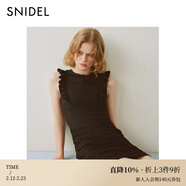SNIDEL春夏優(yōu)雅淑女荷葉邊無(wú)袖立體褶邊連衣裙SWCO252087 黑色 S (0)
