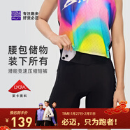 必邁（bmai）新款跑步壓縮短褲(潛能) 競速馬拉松男女彈力速干耐磨運動(dòng)褲 騎士黑 男 L