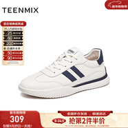 天美意男休閑鞋百搭網(wǎng)面透氣運動(dòng)跑步男網(wǎng)運動(dòng)鞋新款AGX11BM5 白藍色-常規款 38