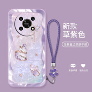 機旺馬適用榮耀X30手機殼新年款X40GT硅膠防摔手鏈軟殼4青春版高級感X30I碎鉆葫蘆創(chuàng  )意網(wǎng)紅保護套 草紫色-A2327碎鉆幸運葫蘆+花手鏈 榮耀X9 5G