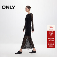 ONLY2025秋季新款甜美優(yōu)雅鉤花蕾絲長(cháng)袖長(cháng)裙連衣裙女|125161006 H1Z 黑色 M