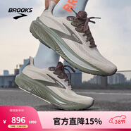 布魯克斯（BROOKS）男子Ghost 17幽靈緩震跑鞋 卡其灰/棕色/灰橄欖 46