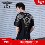 BOY LONDON【暗黑羅盤(pán)】夏情侶款短袖權杖印花炸街潮牌T恤N01906 N0103902 L