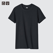 優(yōu)衣庫合作款女裝大師T圓領(lǐng)T恤短袖正肩素色白T474404 09 黑色 L /160/88A