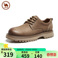 駱駝牌 男士休閑皮鞋牛皮英倫風(fēng)工裝鞋中年爸爸 P15A201022 黃棕 39