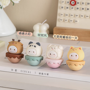 赟婭萌寵不倒翁桌面擺件辦公室工位可愛裝飾品節(jié)日生日送女生朋友禮物 快樂4件套[小狗+小鹿+熊貓+喵喵]