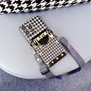 米奈索適用P60pro手機殼字母卡包千鳥(niǎo)格P50/P40/p30斜挎掛繩軟套P20 黑色-字母卡包千鳥(niǎo)格+斜挎繩 P9lite 2017/P8lite 2017