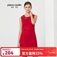 皮爾卡丹女春季新款紅色無(wú)袖圓領(lǐng)連衣裙時(shí)尚一步裙春節 S 36A (建議體重50-55公斤)
