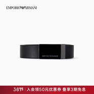 EMPORIO ARMANI/阿瑪尼官方旗艦【禮物】新款男士商務(wù)通勤板扣腰帶寬3.5CM春夏 84372-黑色-板扣