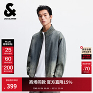 杰克·瓊斯（JACK&JONES）男生2025年冬季款牛仔夾克立領(lǐng)寬松衣身做舊復古上衣225457010 A14深牛仔藍 M （175）