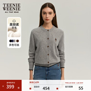 Teenie Weenie小熊女裝簡(jiǎn)約針織衫女秋冬針織開(kāi)衫罩衫短外套上衣 灰色 XS (155)