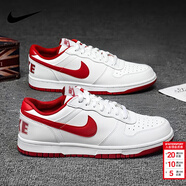 耐克（NIKE）男鞋 2026新款春季COURT VISION休閑鞋低幫運動(dòng)鞋透氣板鞋子男 白色紅勾-150 BIG 40