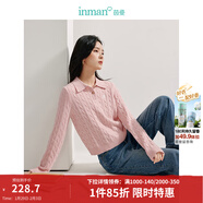 茵曼毛衣女POLO領(lǐng)冬季新年紅裝套頭針織衫2026春季通勤長(cháng)袖毛衣上衣 藕粉色 M