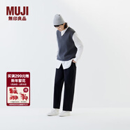 MUJI女式 針織 V領(lǐng) 背心 馬甲 針織衫 25年春季 女裝 馬夾 BA1Q2A5S 深灰色 M （160/84A）