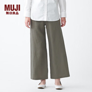 MUJI MUJI 女式 法國亞麻 直筒褲 402825 BEG01C1S 煙熏綠色 M