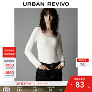 UR2026春季新款女裝格雷系休閑簡(jiǎn)約純色短款針織衫UWB950012 本白 M