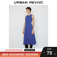 UR2025春季新款女裝簡(jiǎn)約休閑百搭修身無(wú)袖連衣裙UWM750030 寶藍 XS
