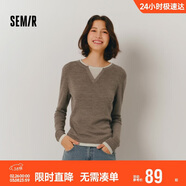 森馬（Semir）森馬毛衣女短款假兩件含羊毛針織衫24冬新款保暖內搭109724107015