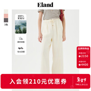 ELAND衣戀連體褲女運動(dòng)風(fēng)高腰系帶長(cháng)褲夏季新款 乳白色(64)Cream M 165