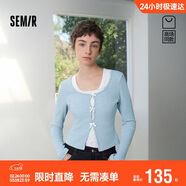 森馬（Semir）商場(chǎng)同款|長(cháng)袖T恤女春短款蝴蝶結蕾絲假兩件2026上衣101126101016